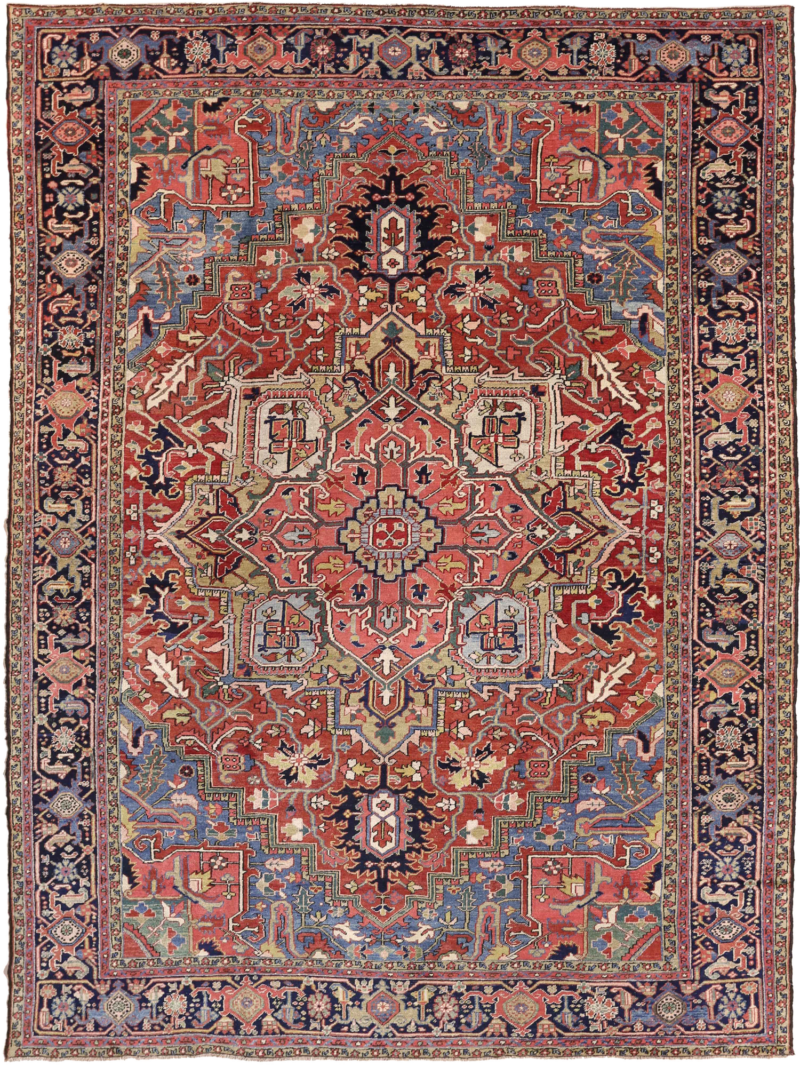 Thumbnail 4 for Antique Persian Heriz Traditional Rug 69544