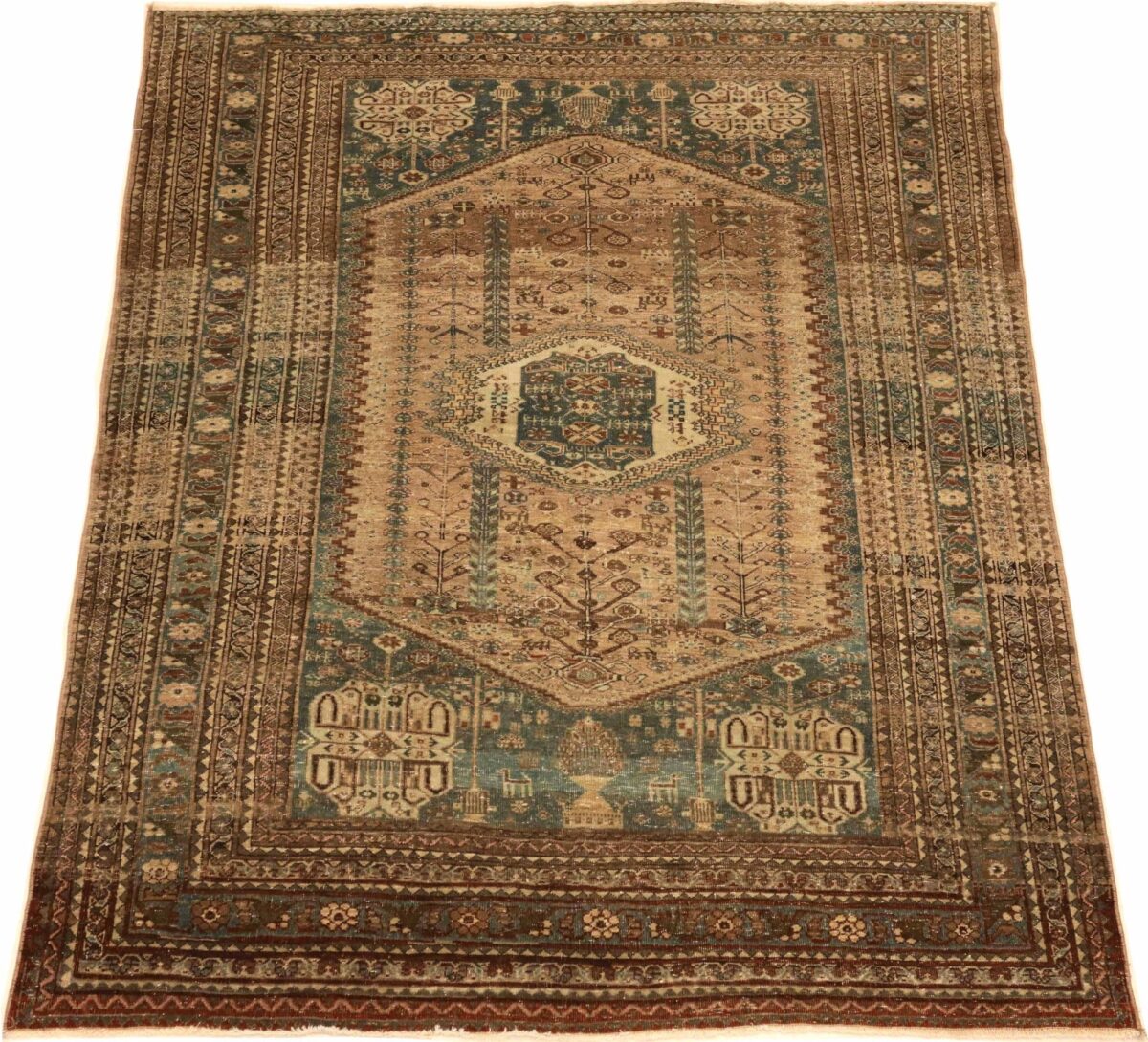 Thumbnail 14 for Antique Persian Tabriz Traditional Rug 93397