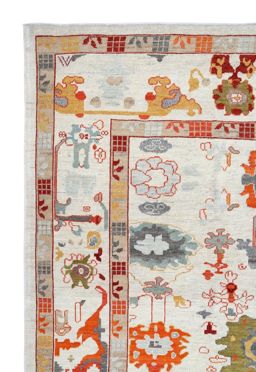 Thumbnail 2 for Turkey Oushak Tribal Rug 93611