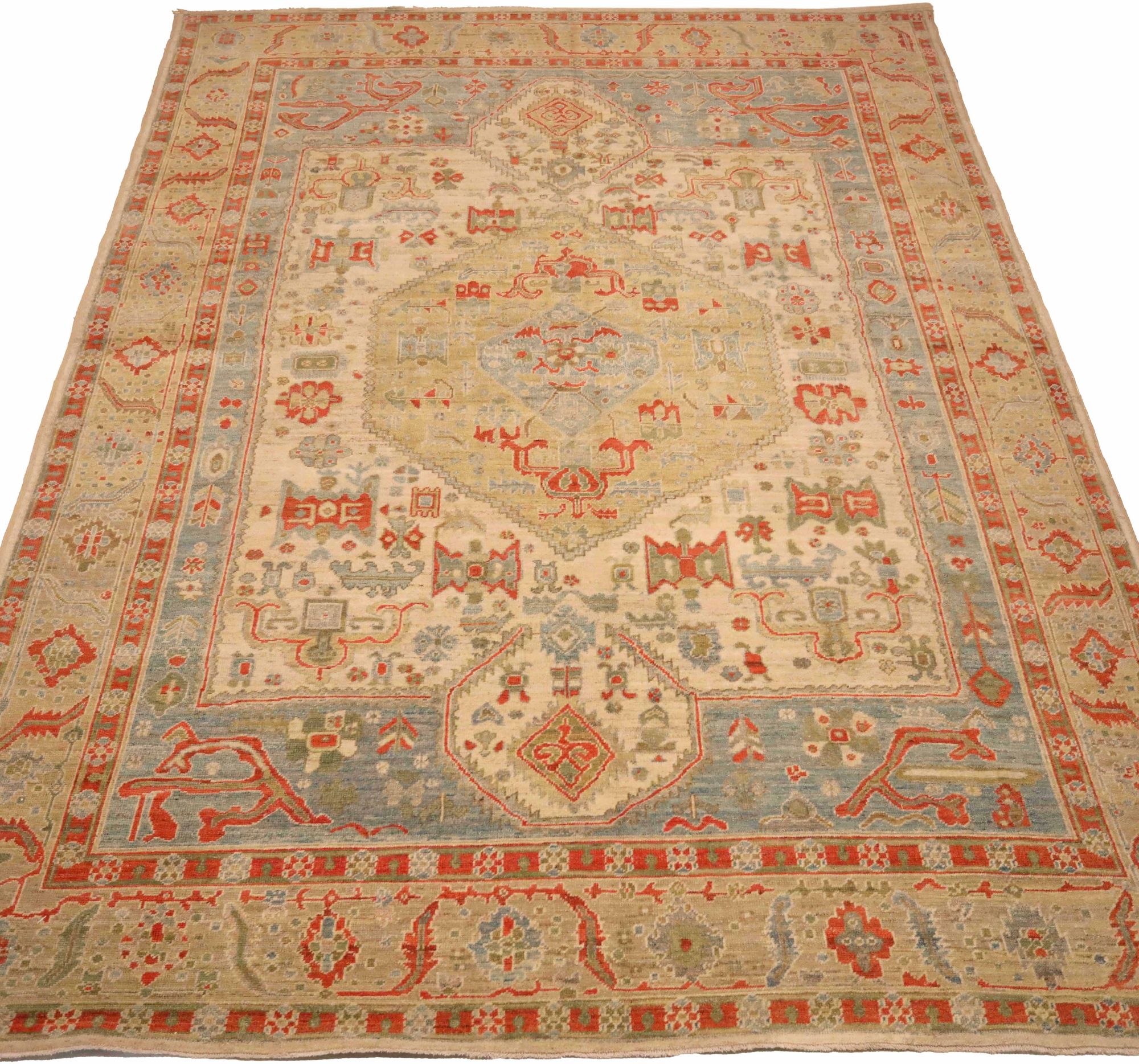 Thumbnail 2 for Turkey Oushak Tribal Rug 93615