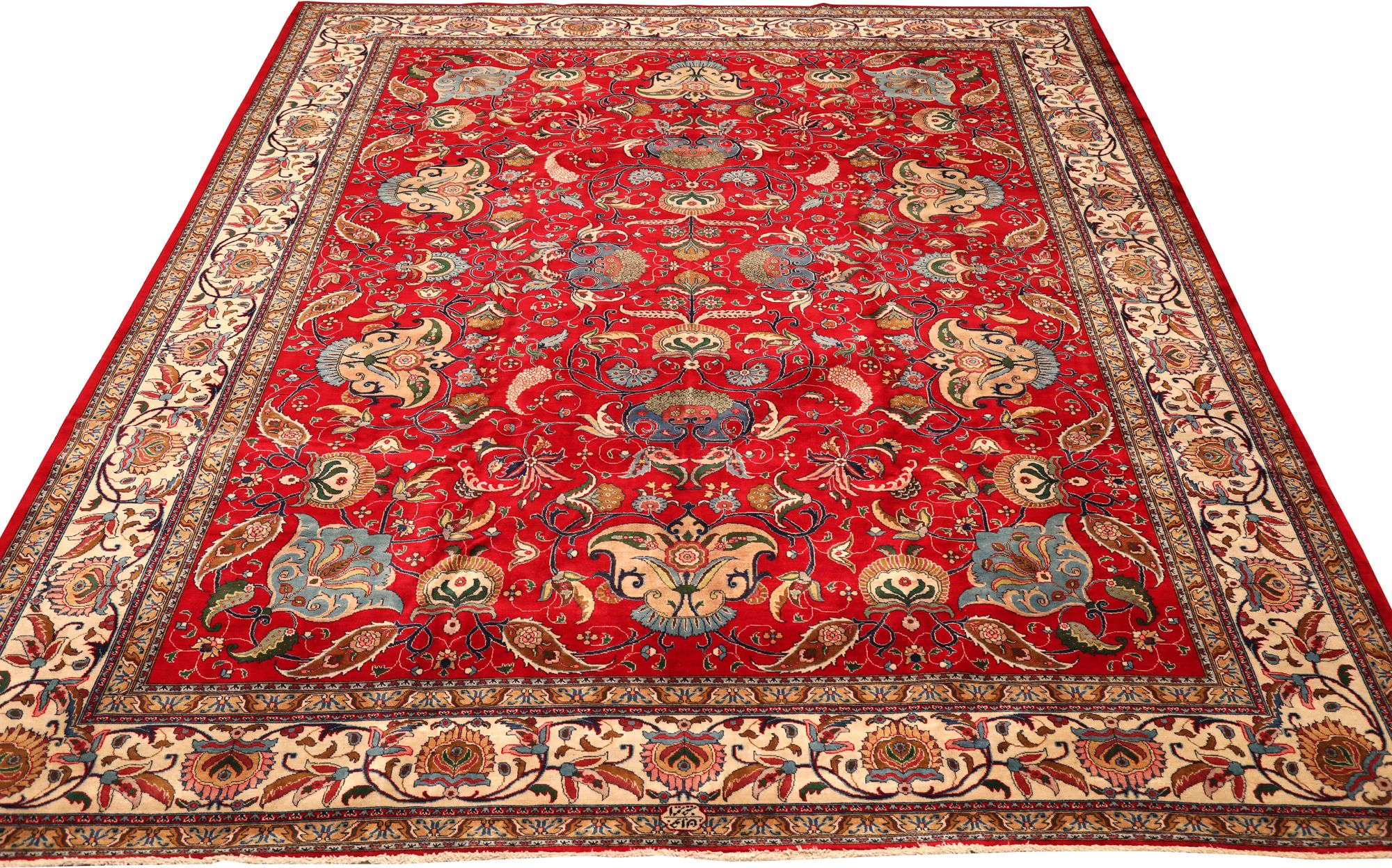 Thumbnail 6 for Antique Persian Tabriz Traditional Rug 69930