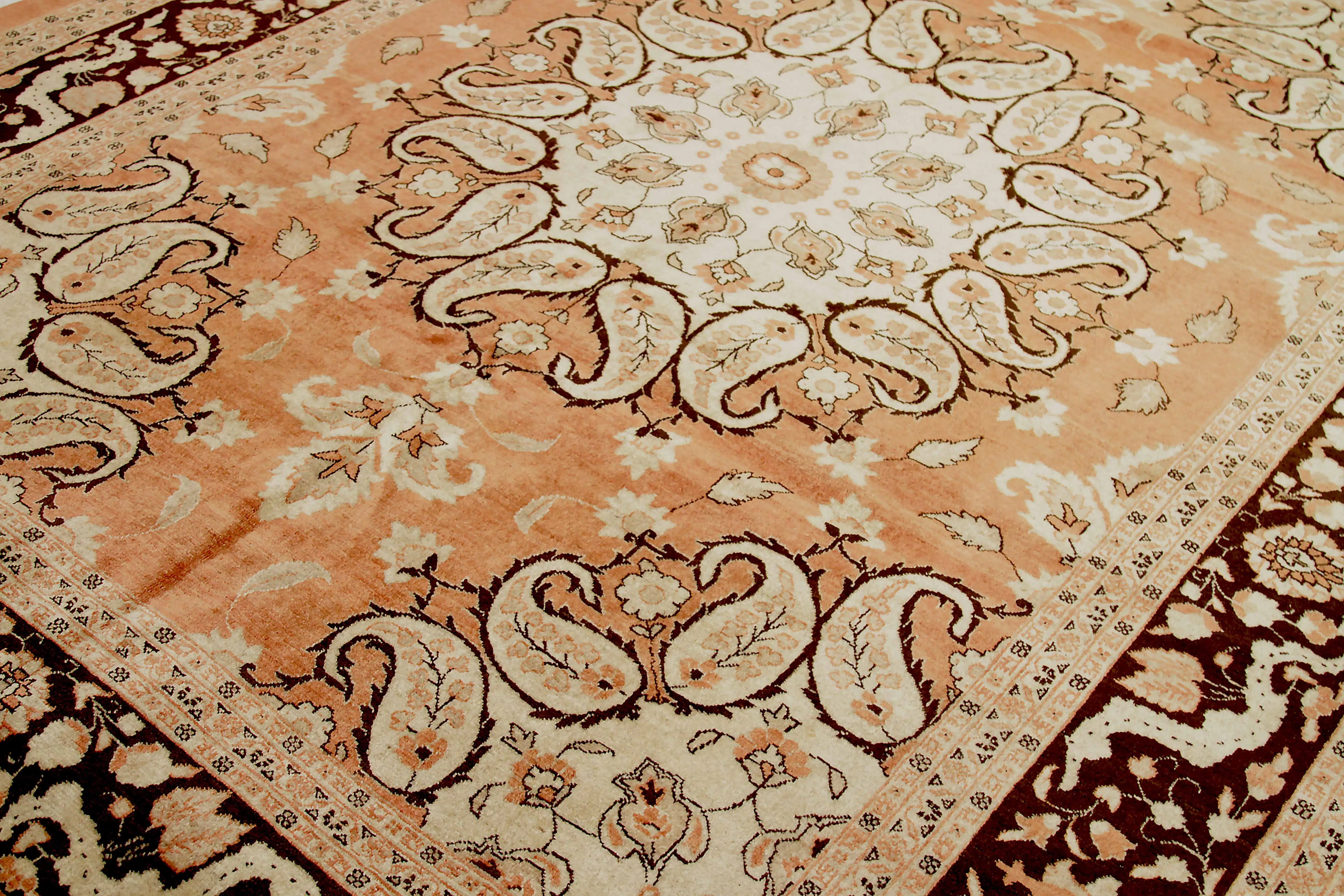 Thumbnail 4 for Antique Persian Tabriz Traditional Rug 10371