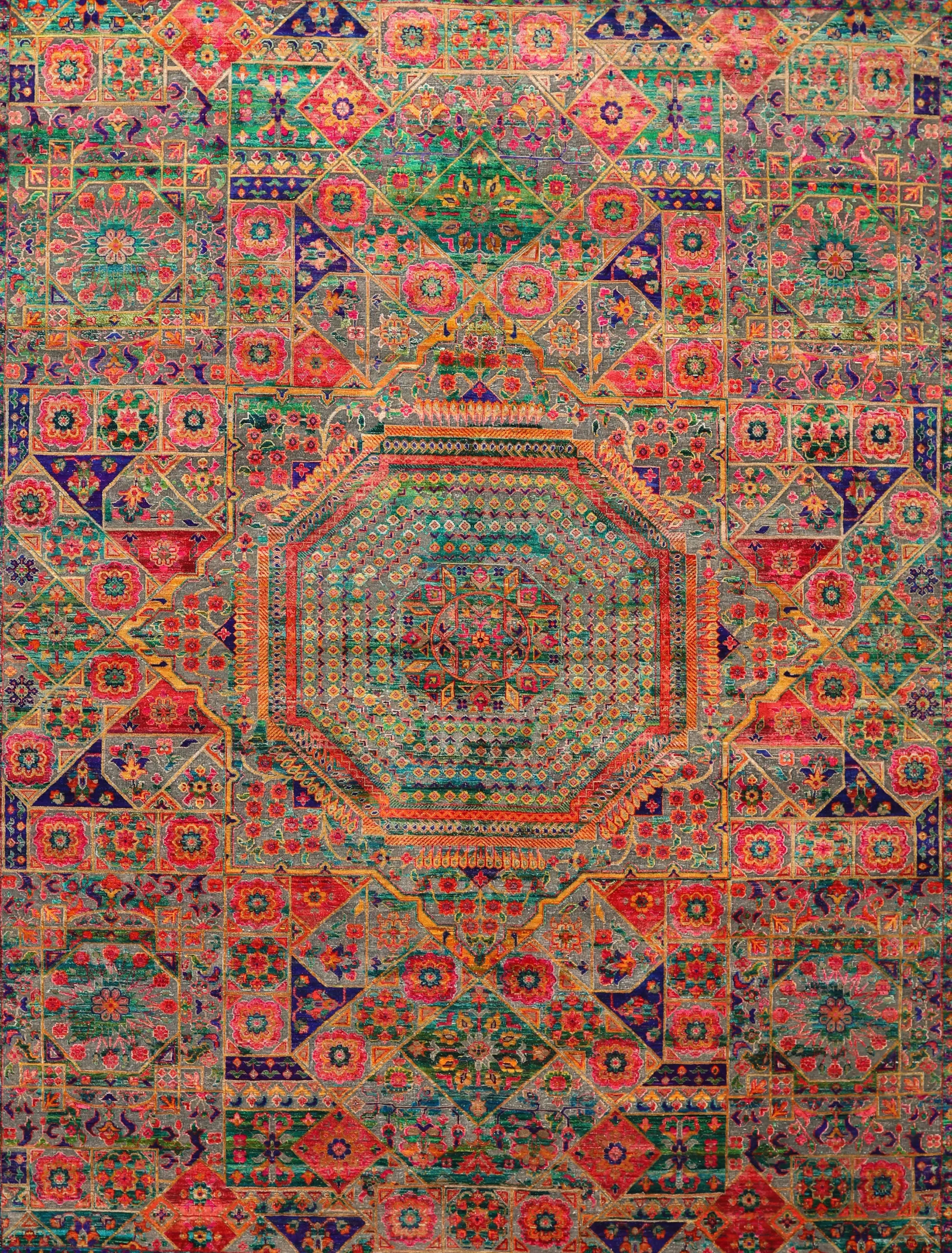 Thumbnail 2 for India Sari Silk Traditional Rug 94160