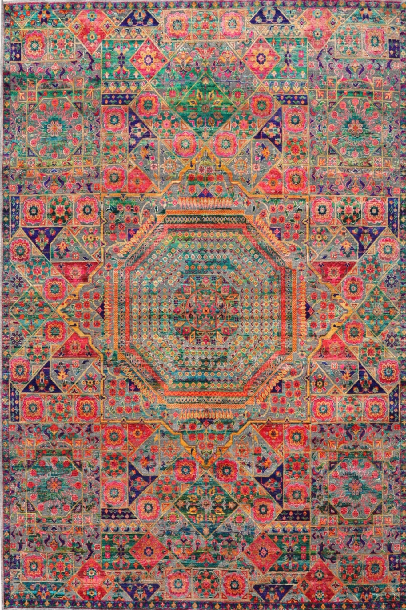 Thumbnail 3 for India Sari Silk Traditional Rug 94160