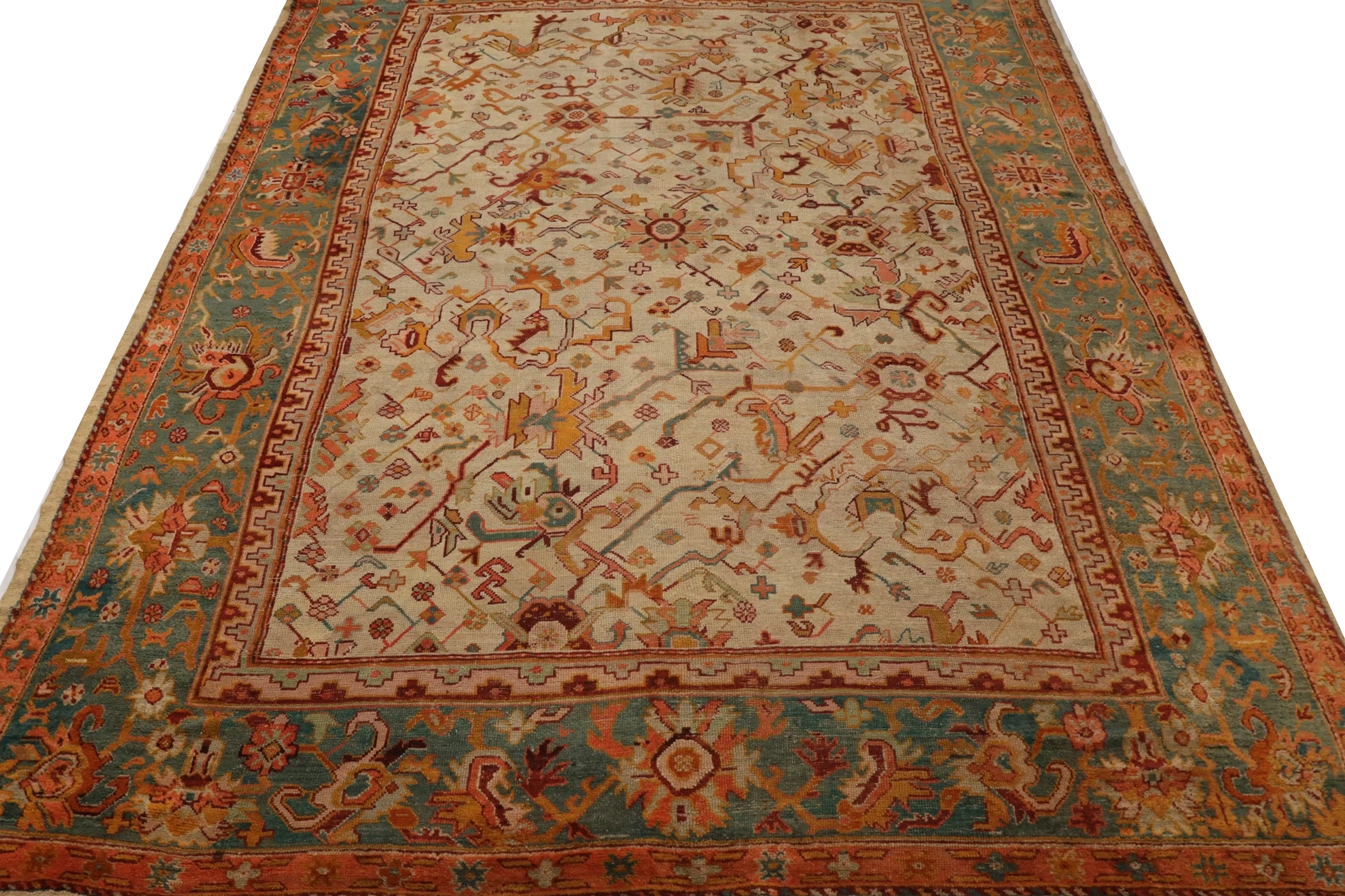 Thumbnail 2 for Antique Turkey Oushak Transitional Rug 99576