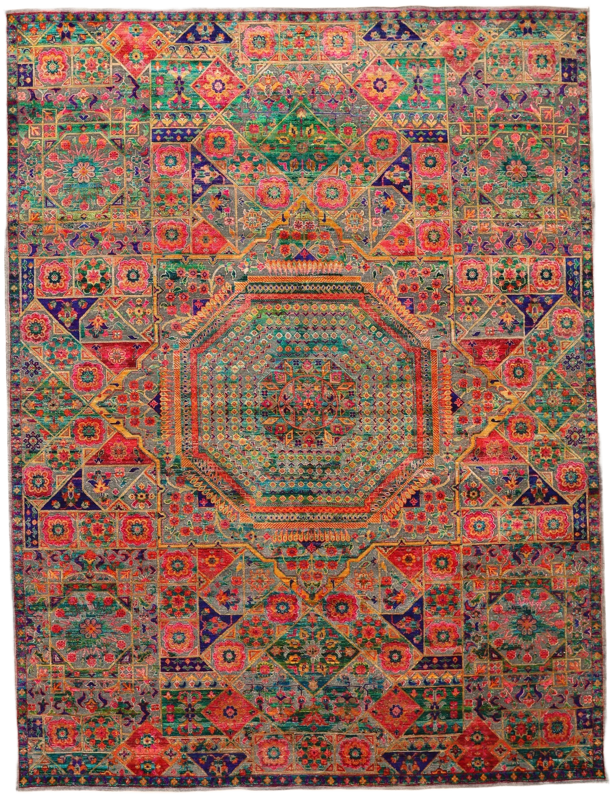 Thumbnail 7 for India Sari Silk Traditional Rug 94160