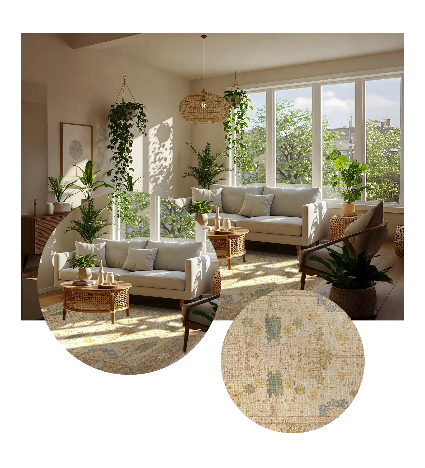 Thumbnail 3 for Turkey Oushak Traditional Rug 98567