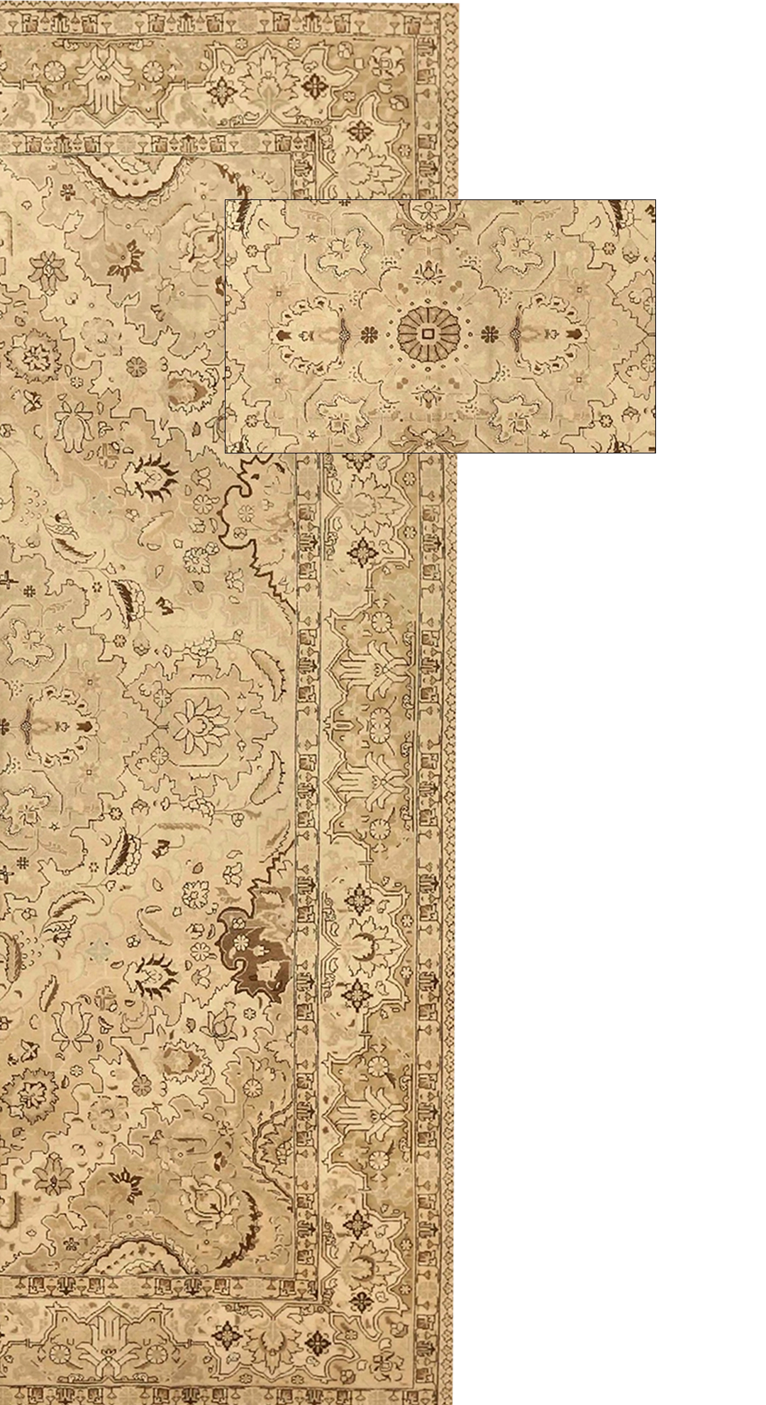Thumbnail 15 for Antique Persian Tabriz Traditional Rug 75871