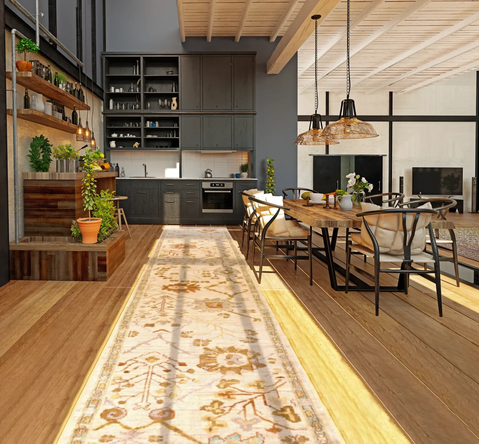 Thumbnail 15 for Persian Oushak Transitional Rug 88132