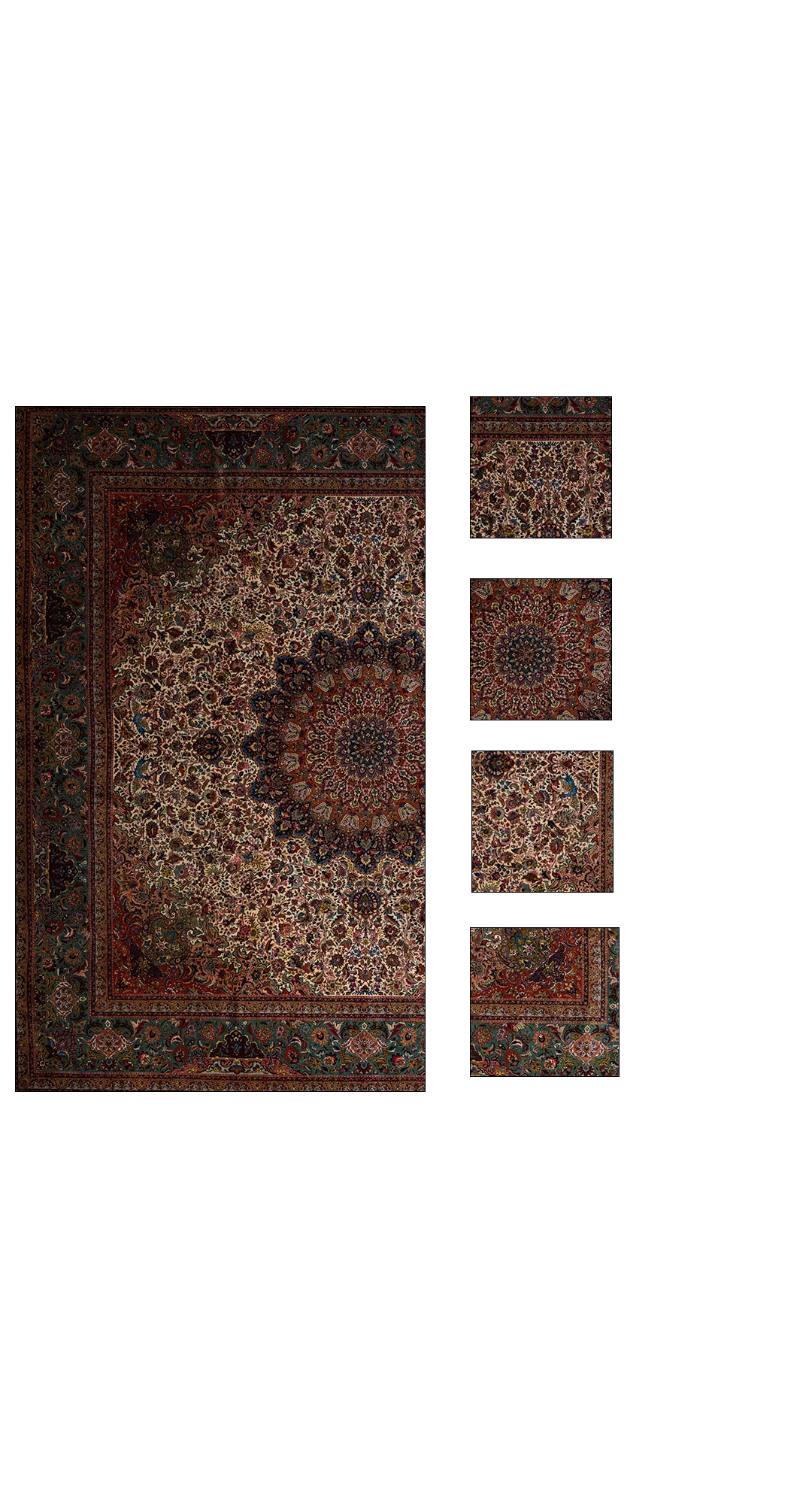 Thumbnail 8 for Antique Persian Tabriz Traditional Rug 70609